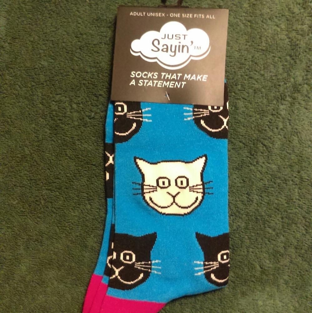 Just Sayin' adult unisex cat socks